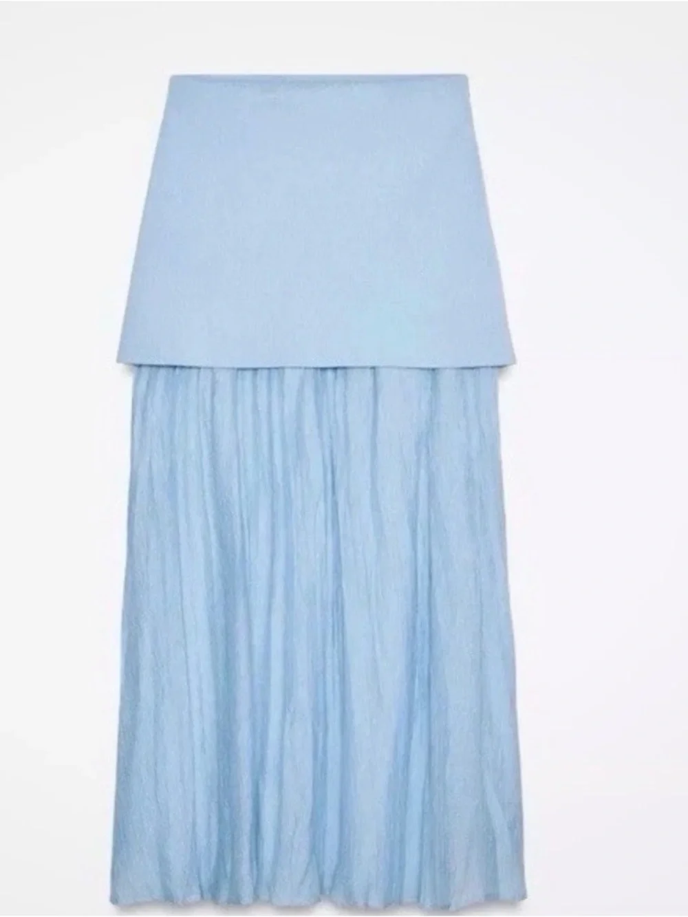 Zara Light Blue Maxi Skirt with Fitted Waist